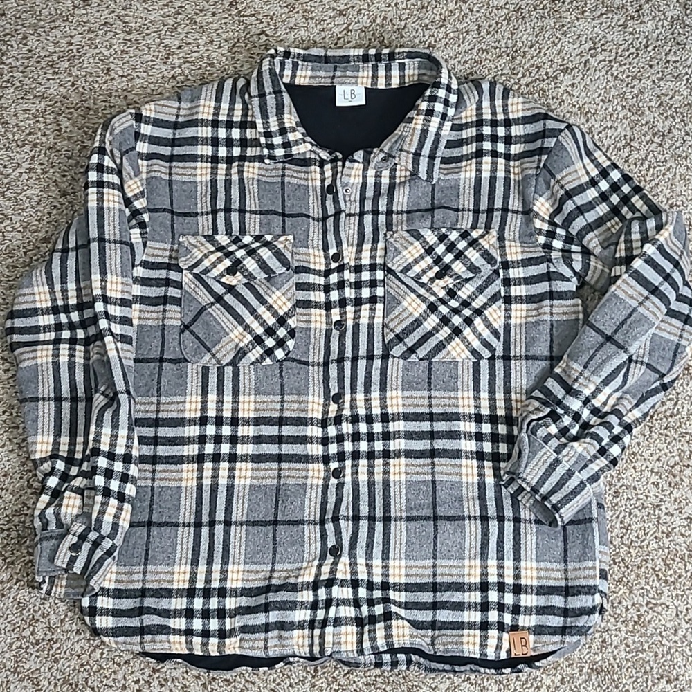 LB Collection Wool Blend Lined Shirt Jacket